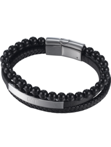 Pulsera de cuero negro